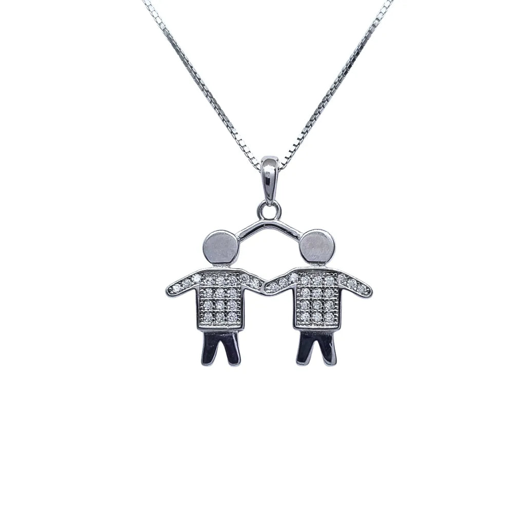Collar Niños 45cm Rodinado Plata 925