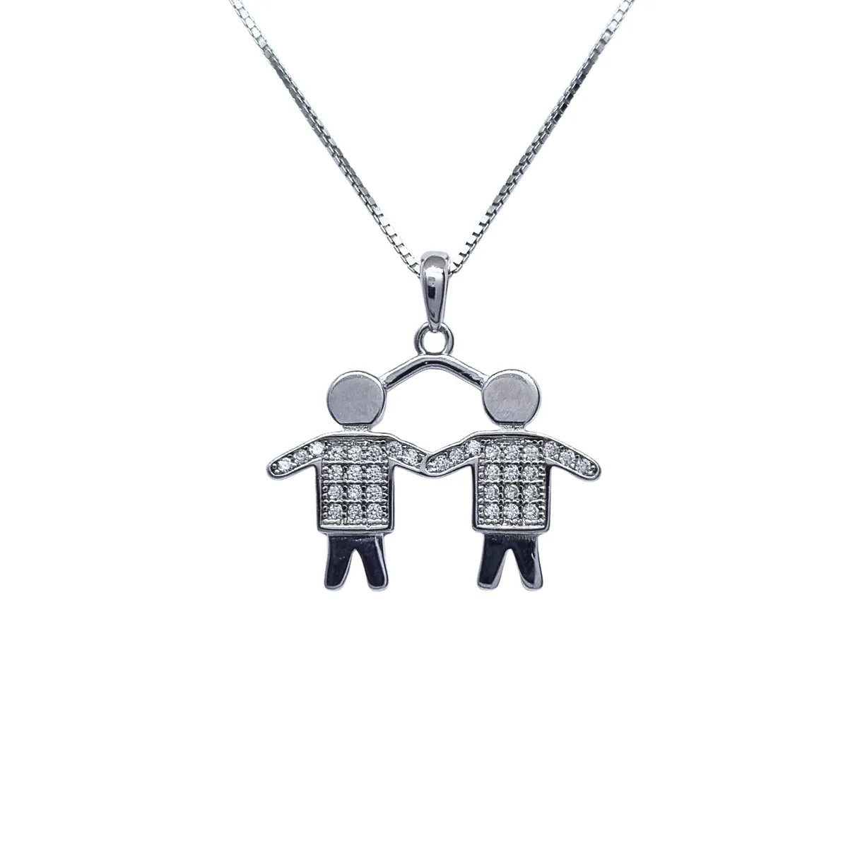 Collar Niños 45cm Rodinado Plata 925