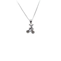 Collar Niña Bicicleta 45cm Rodinado Plata 925