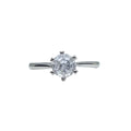 Anillo Solitario 6 engastes Plata Italiana 925 con Circón de 6mm
