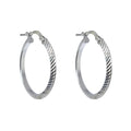 Aros Argollas Facetadas Rodinados 25mm Plata 925