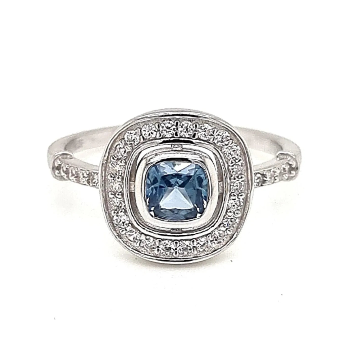 Anillo Agua Marina Plata 925 - 18