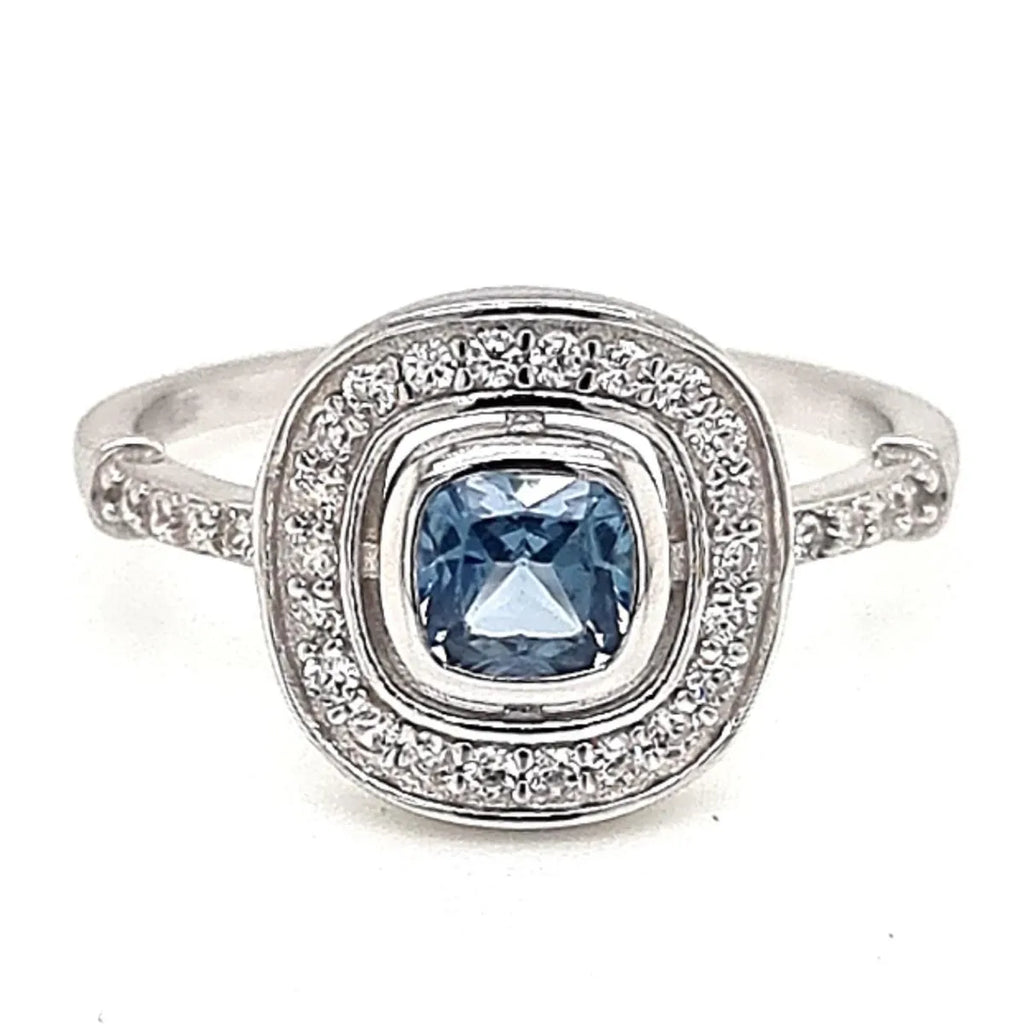 Anillo Agua Marina Plata 925