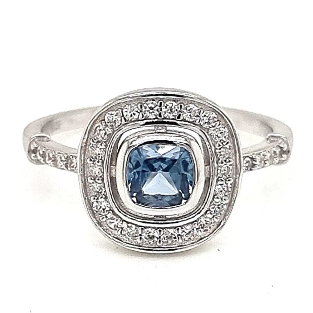 Anillo Agua Marina Plata 925