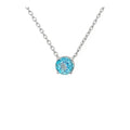 Collar Agua Marina Rodinado Plata 925