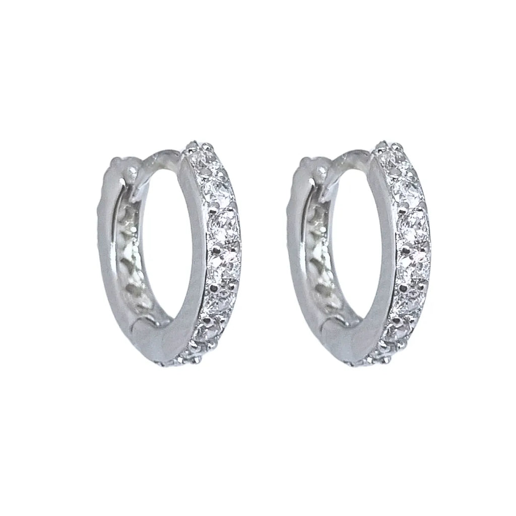 Aros Argollas Cintillo Mini 12mm Plata 925