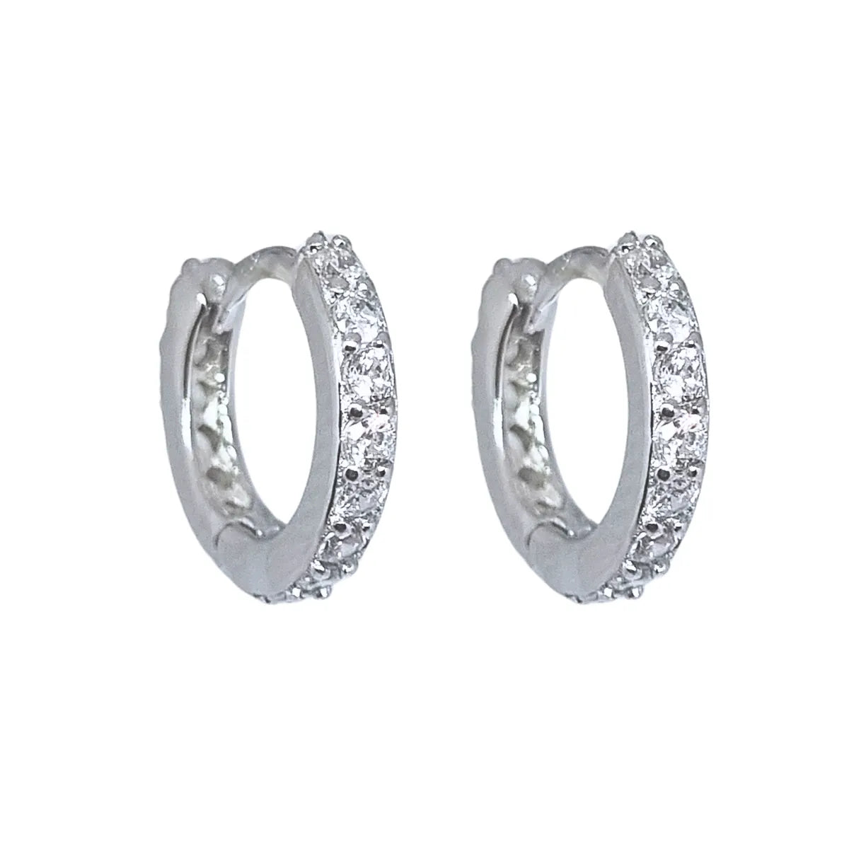 Aros Argollas Cintillo Mini 12mm Plata 925