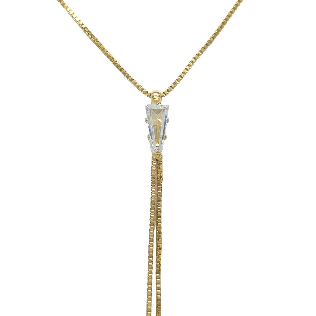 Collar Péndulo Doble Enchapada en Oro de 18k