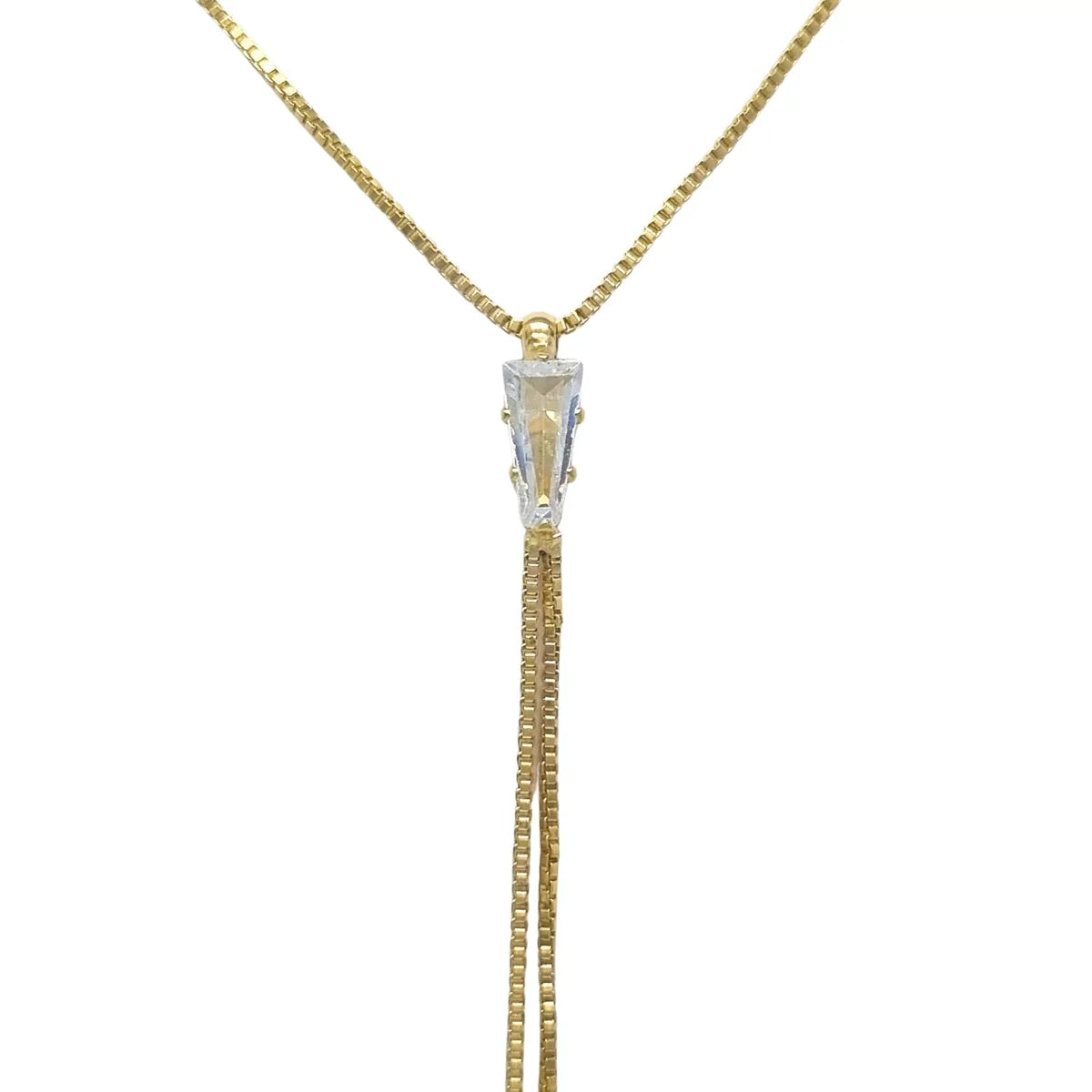 Collar Péndulo Doble Enchapada en Oro de 18k
