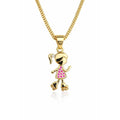 Collar Niña Cristales Patines Enchapado en Oro 18k 50CM