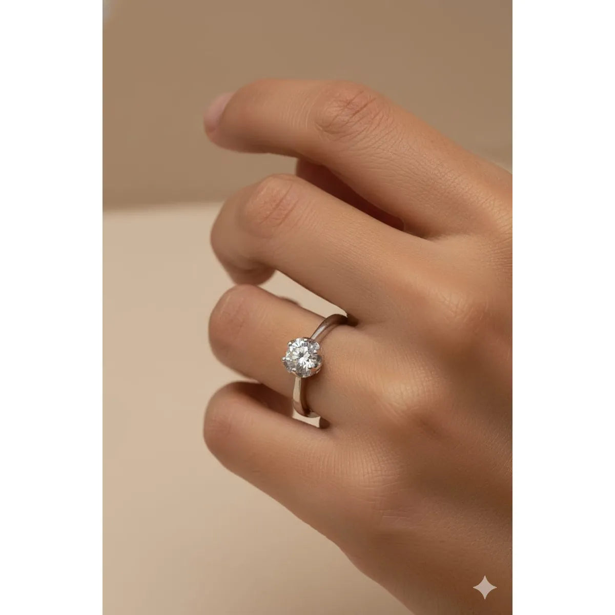 Anillo Solitario Corona Plata Italiana 925 con circon de 5mm
