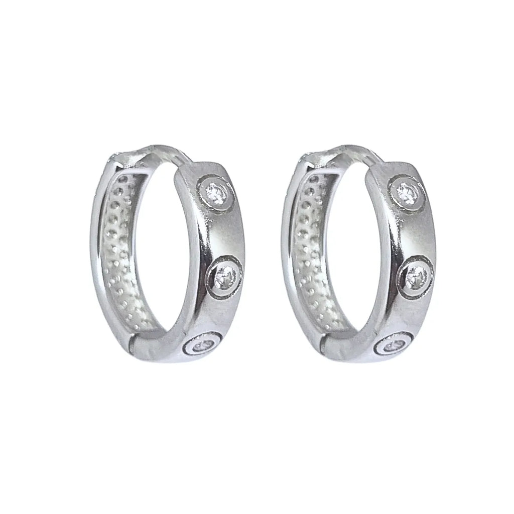 Aros Argolla Triple Riel 14mm Plata 925