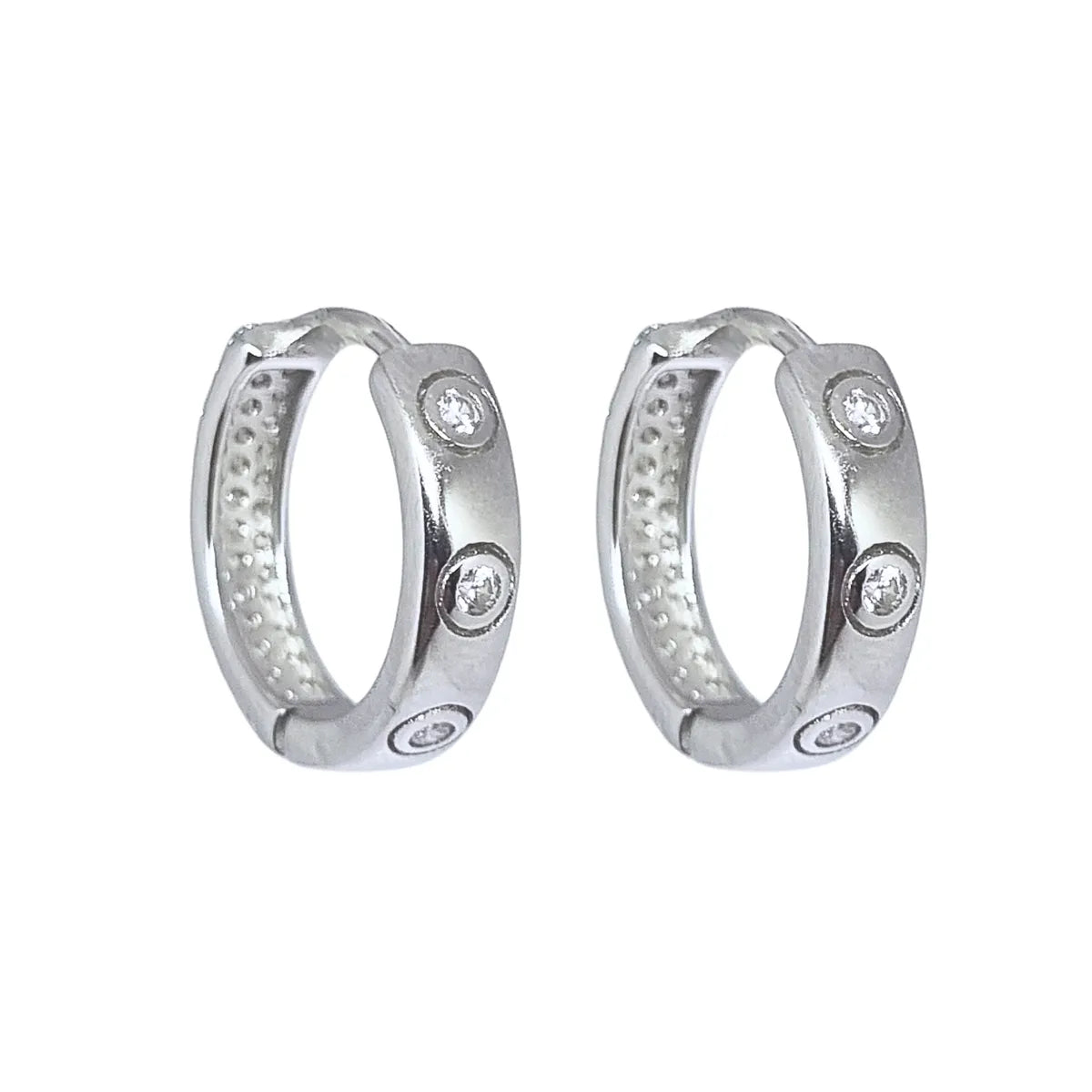 Aros Argolla Triple Riel 14mm Plata 925