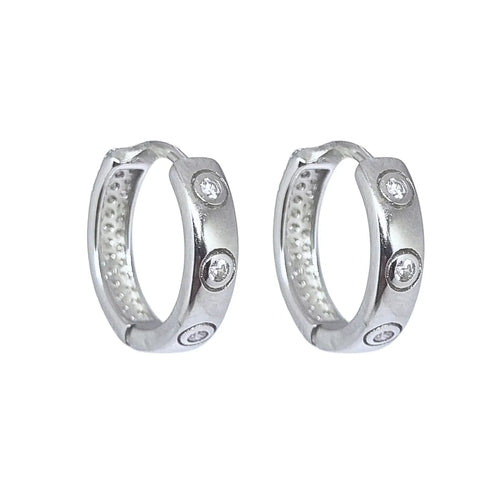 Aros Argolla Triple Riel 14mm Plata 925