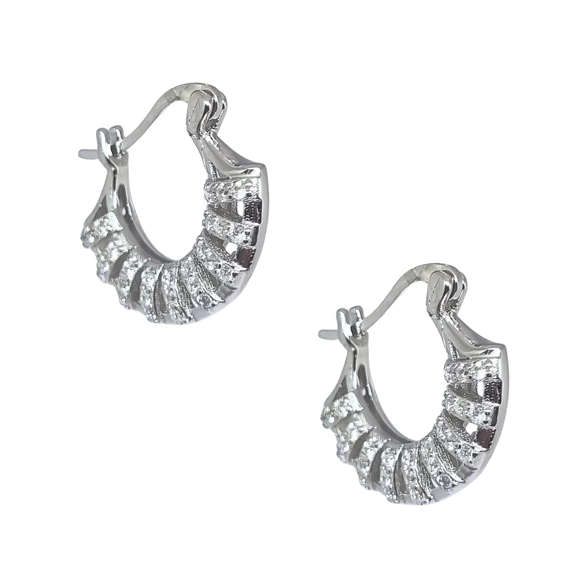 Aros Bote Abanico Circones 18mm Plata 925