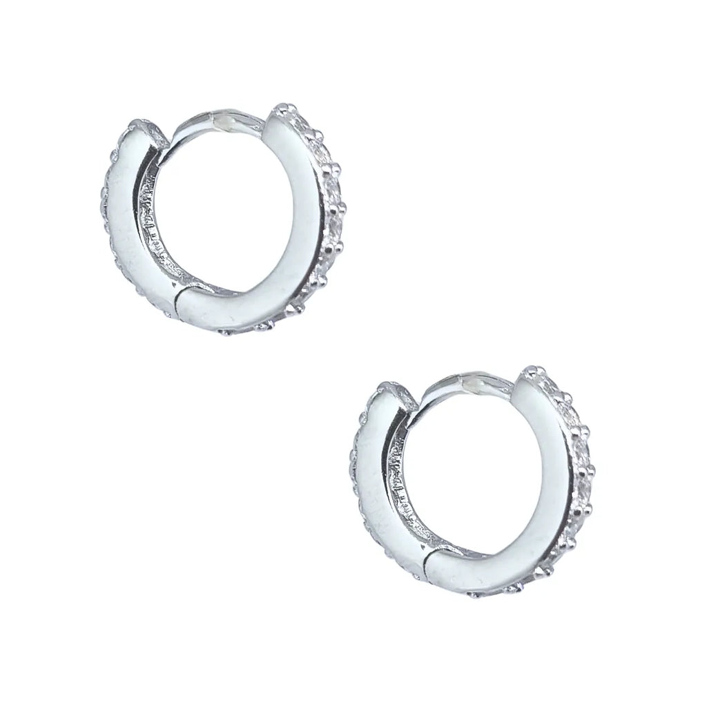 Aros Argollas Cintillo Mini 12mm Plata 925
