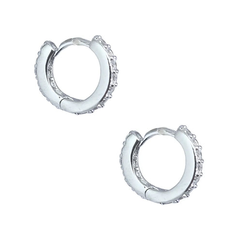 Aros Argollas Cintillo Mini 12mm Plata 925