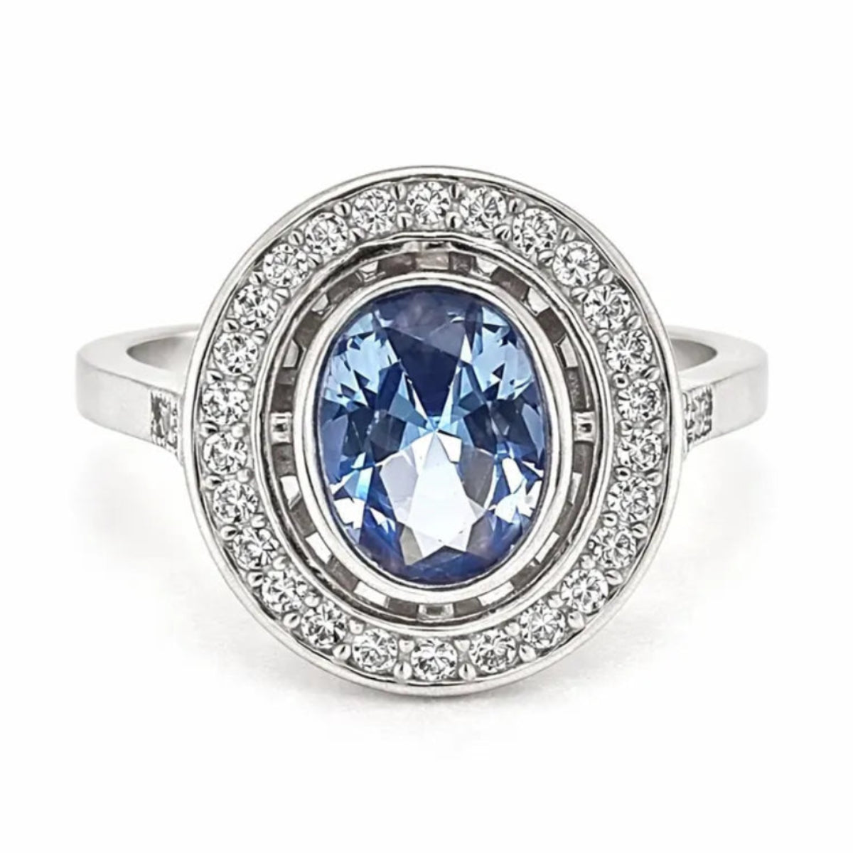 Anillo Agua Marina Ovalado Plata 925 - 10