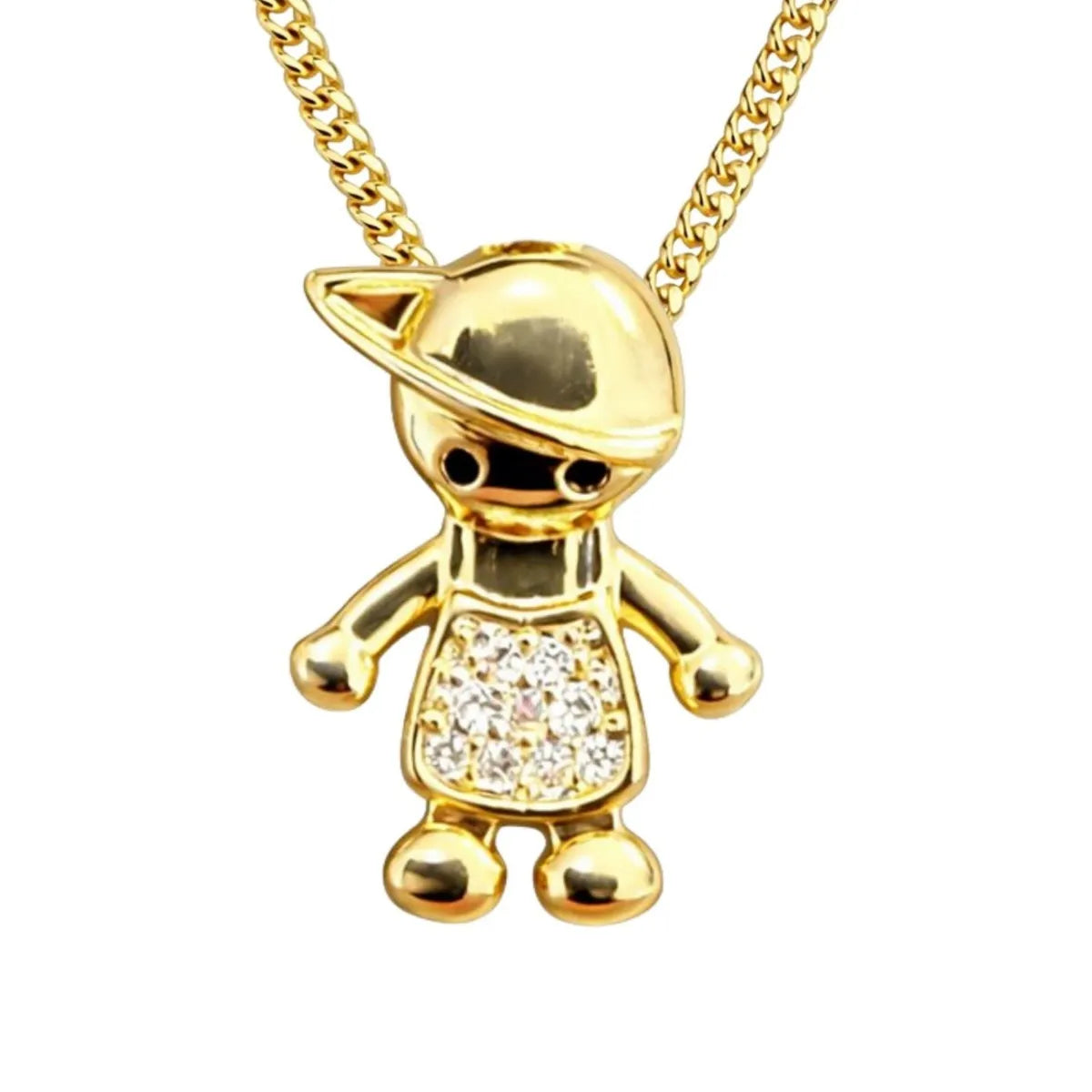 Collar Niño c Gorro Enchapado en Oro 18k 50CM