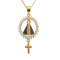 Collar Virgen Circones enchapado en oro de 18k