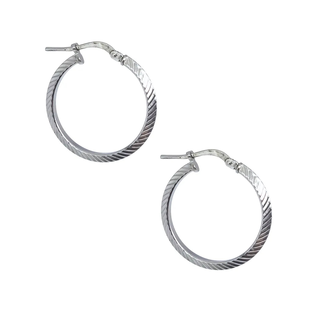 Aros Argollas Facetadas Rodinados 25mm Plata 925