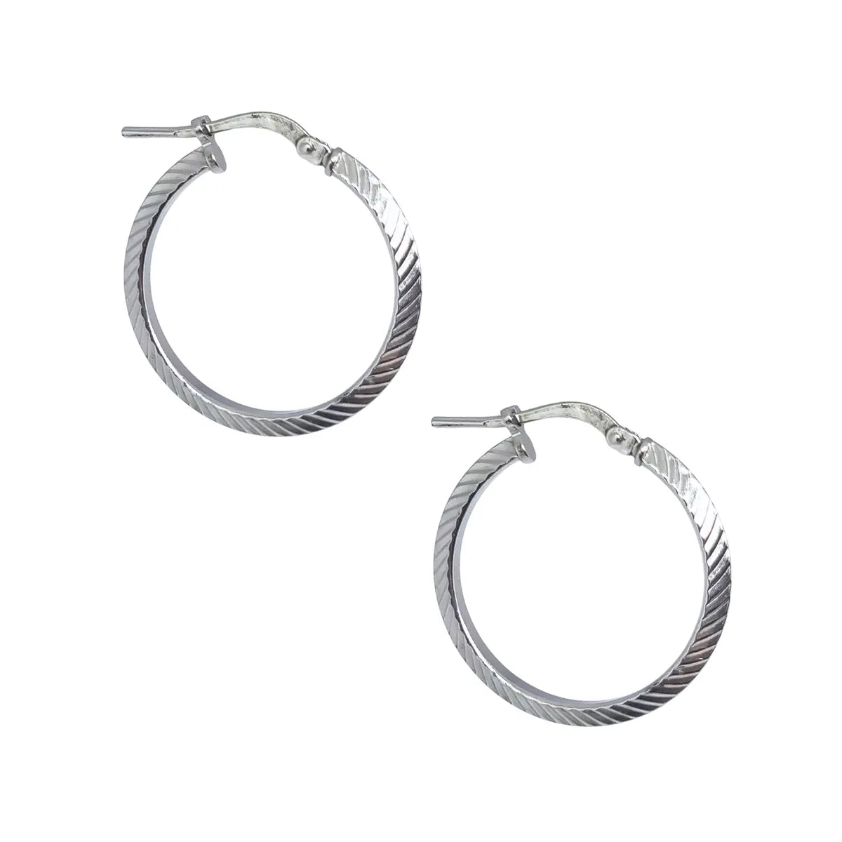 Aros Argollas Facetadas Rodinados 25mm Plata 925