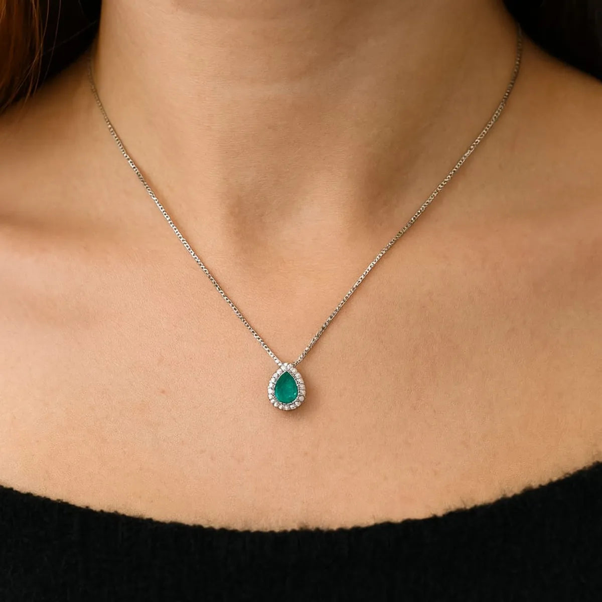 Collar Lady Gota Topacio Rodinado Plata 925