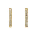 Aros Argollas Rectangular Doble Riel Enchapado en oro de 18k