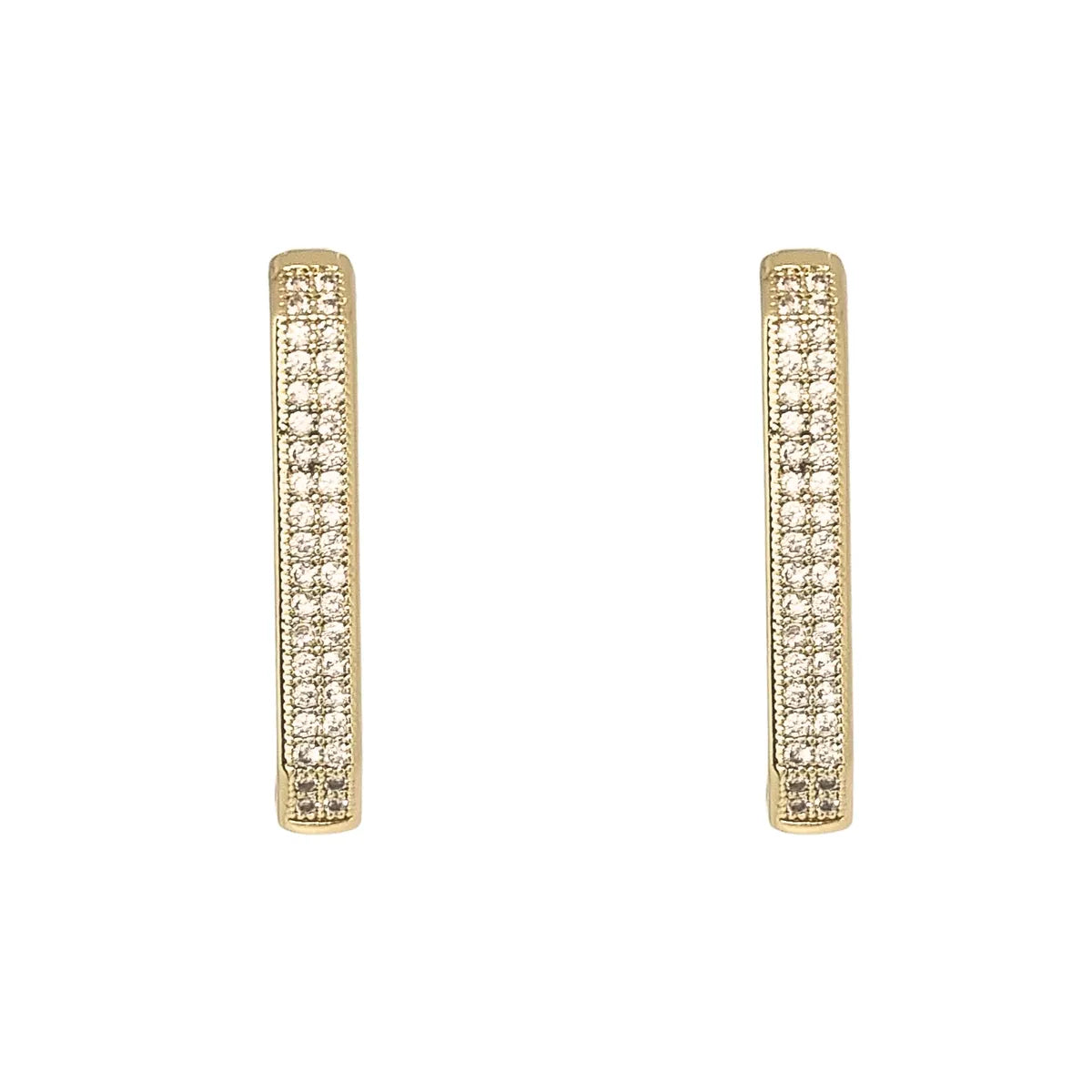 Aros Argollas Rectangular Doble Riel Enchapado en oro de 18k