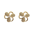 Aros Flor Circon Central Encahapado en oro de 18k de 15mm