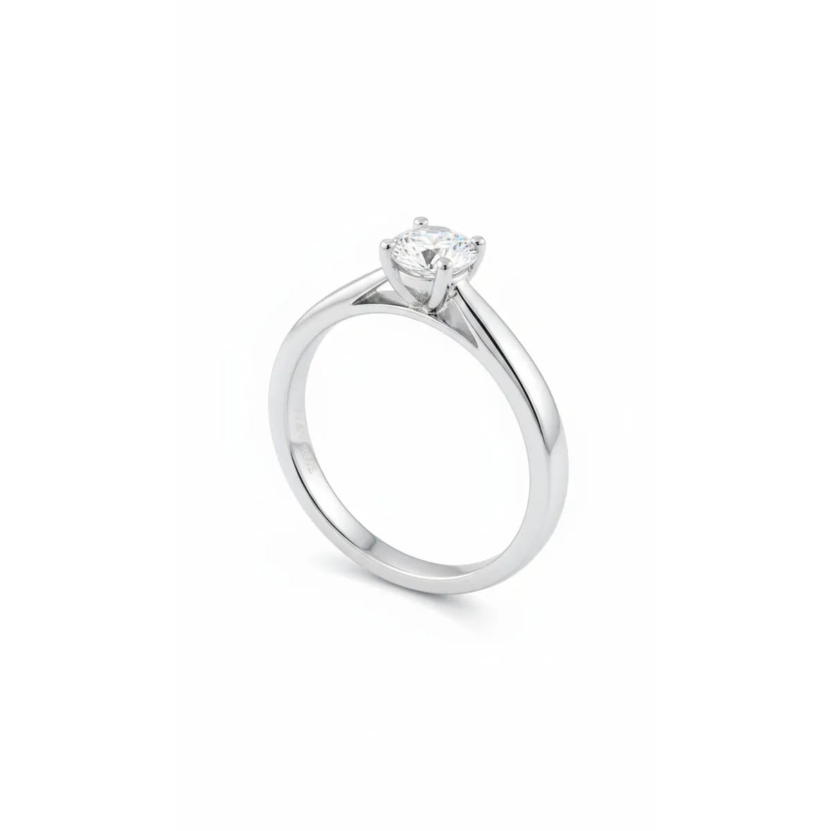Anillo Solitario Plata Italiana 925 con Circón de Alta Calidad
