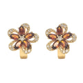 Aros Argollas Flor Enchapado en oro de 18k