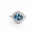 Anillo Agua Marina Ovalado Plata 925