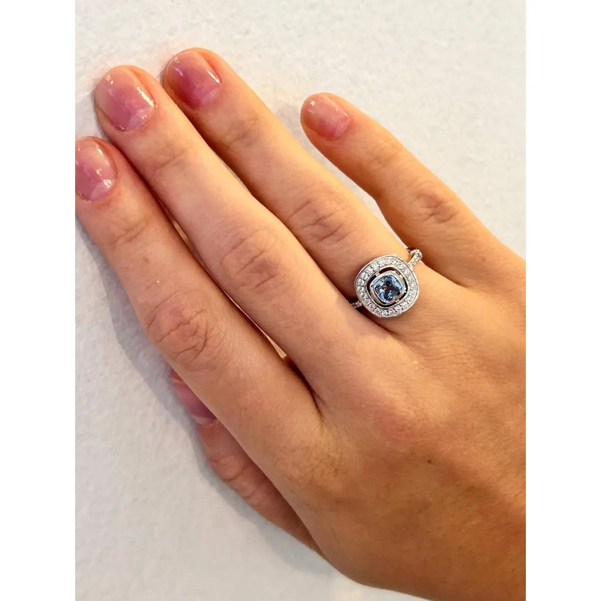 Anillo Agua Marina Plata 925