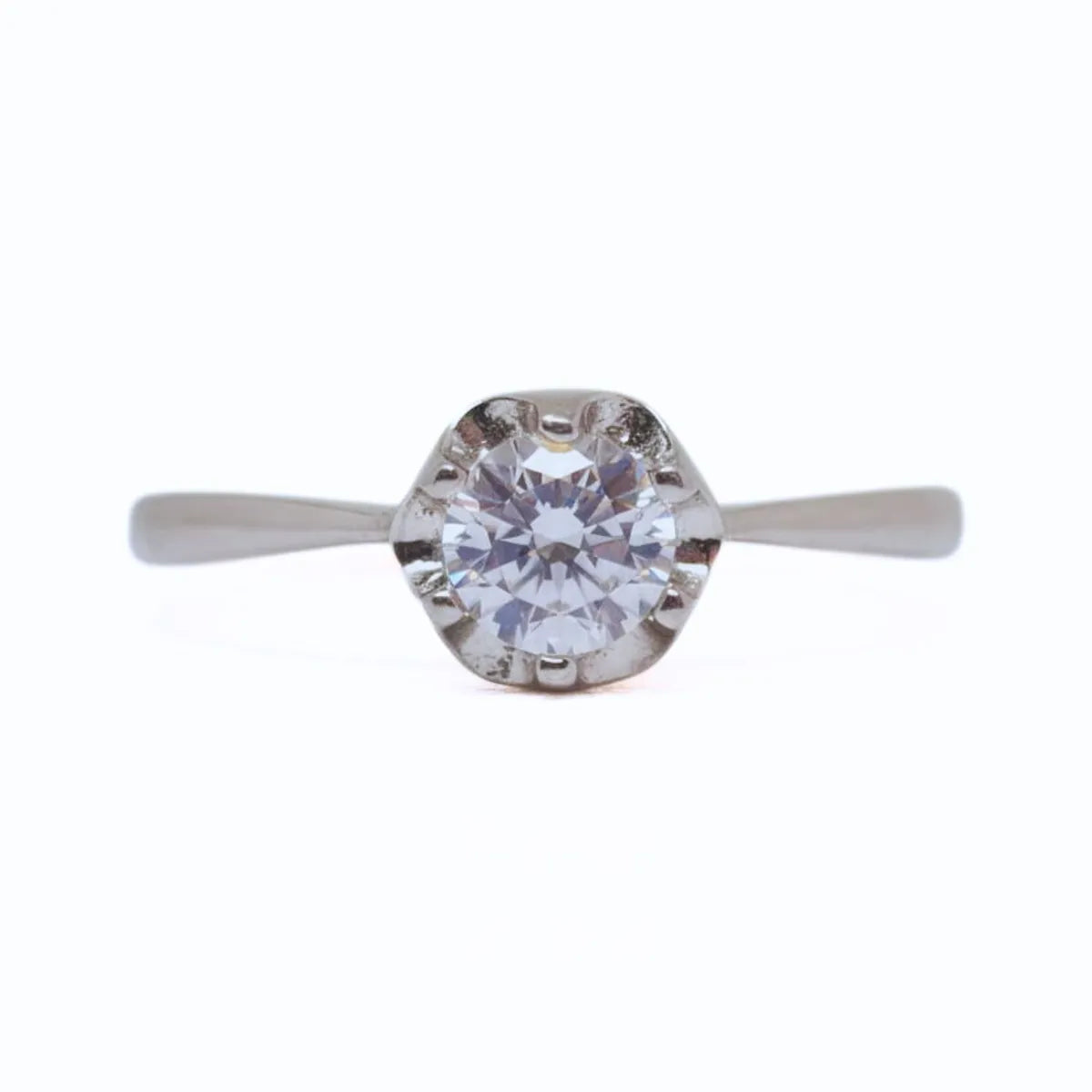 Anillo Solitario Corona Plata Italiana 925 con circon de 5mm