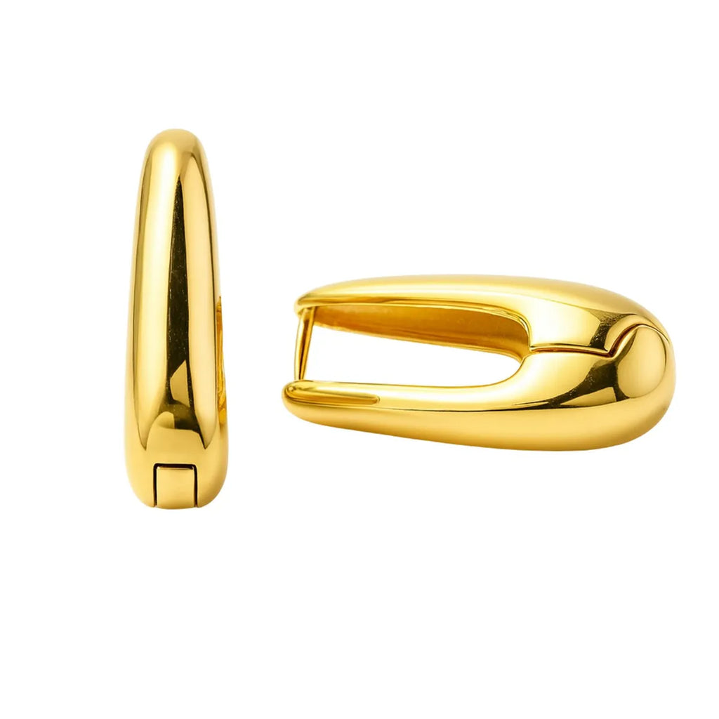 Aros Argollas Bisagra Enchapado en oro de 18k de 30mm
