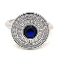 Anillo Redondo Zafiro Plata 925
