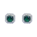 Aros Esmeralda Halo Plata 925