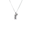 Collar Niña Patines 45cm Rodinado Plata 925