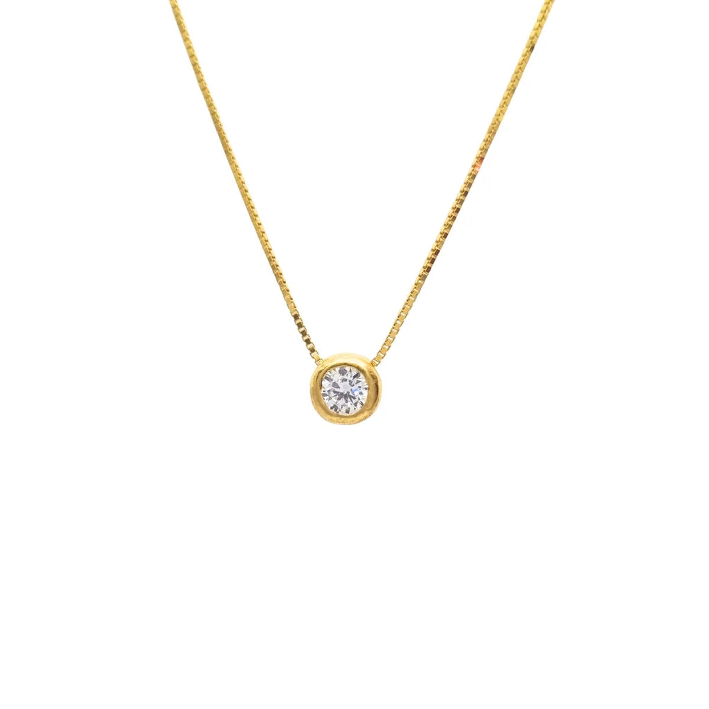Collar Punto de Luz Plata 925 con Baño de Oro de 18k