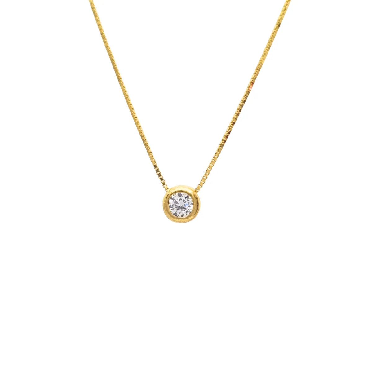 Collar Punto de Luz Plata 925 con Baño de Oro de 18k