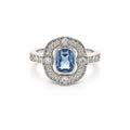 Anillo Vintage Agua Marina Ovalado Plata 925