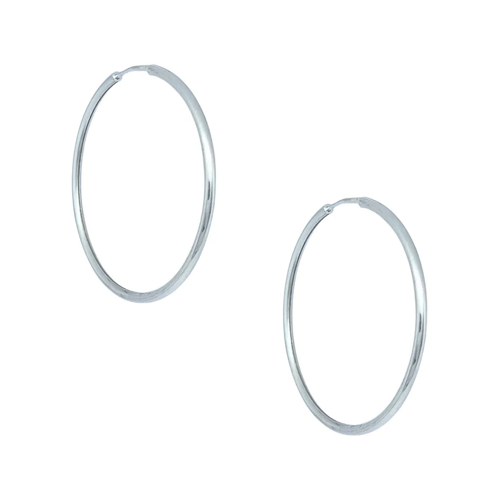 Aros Argollas Tubo Rodinados 36mm Plata 925