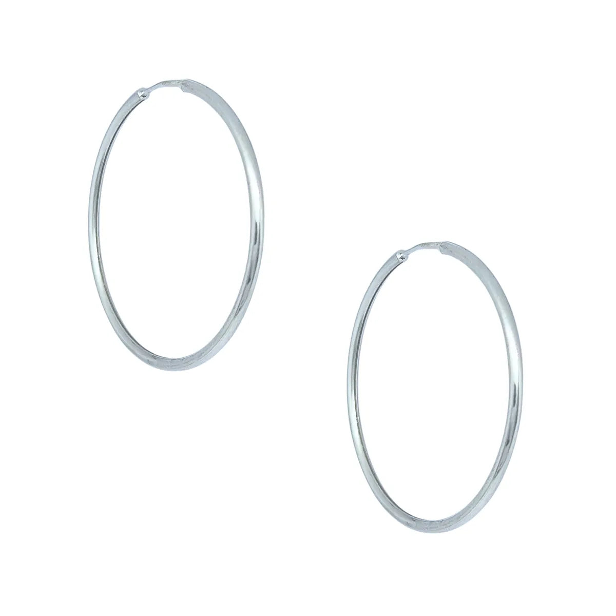 Aros Argollas Tubo Rodinados 36mm Plata 925