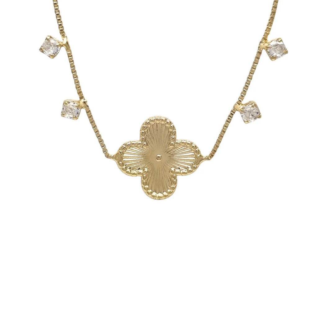 Collar Trébol Circones Enchapada en Oro de 18k