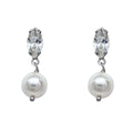 Aros Cristal Perla Plata 925