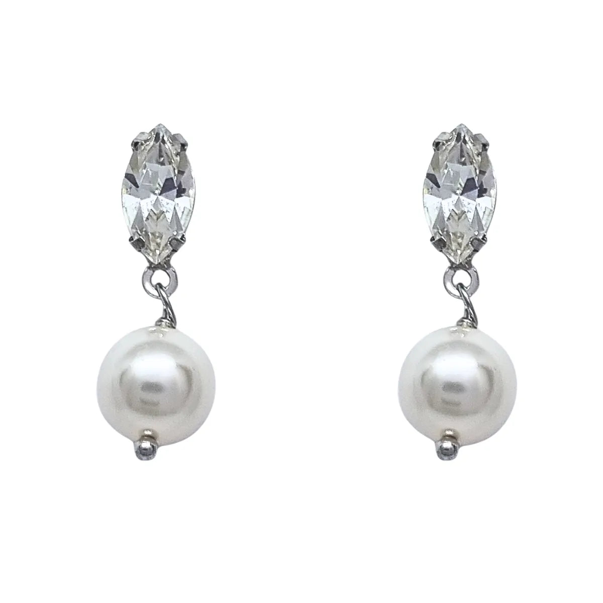 Aros Cristal Perla Plata 925
