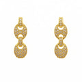 Aros Eslabones con Circones Enchapado en oro de 18k de 23mm