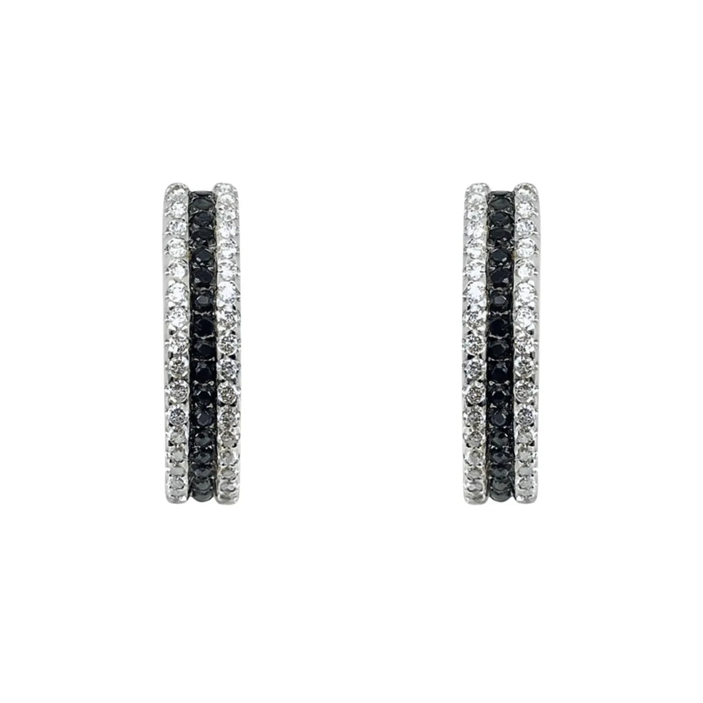 Aros Semi Argolla Onix Plata 925