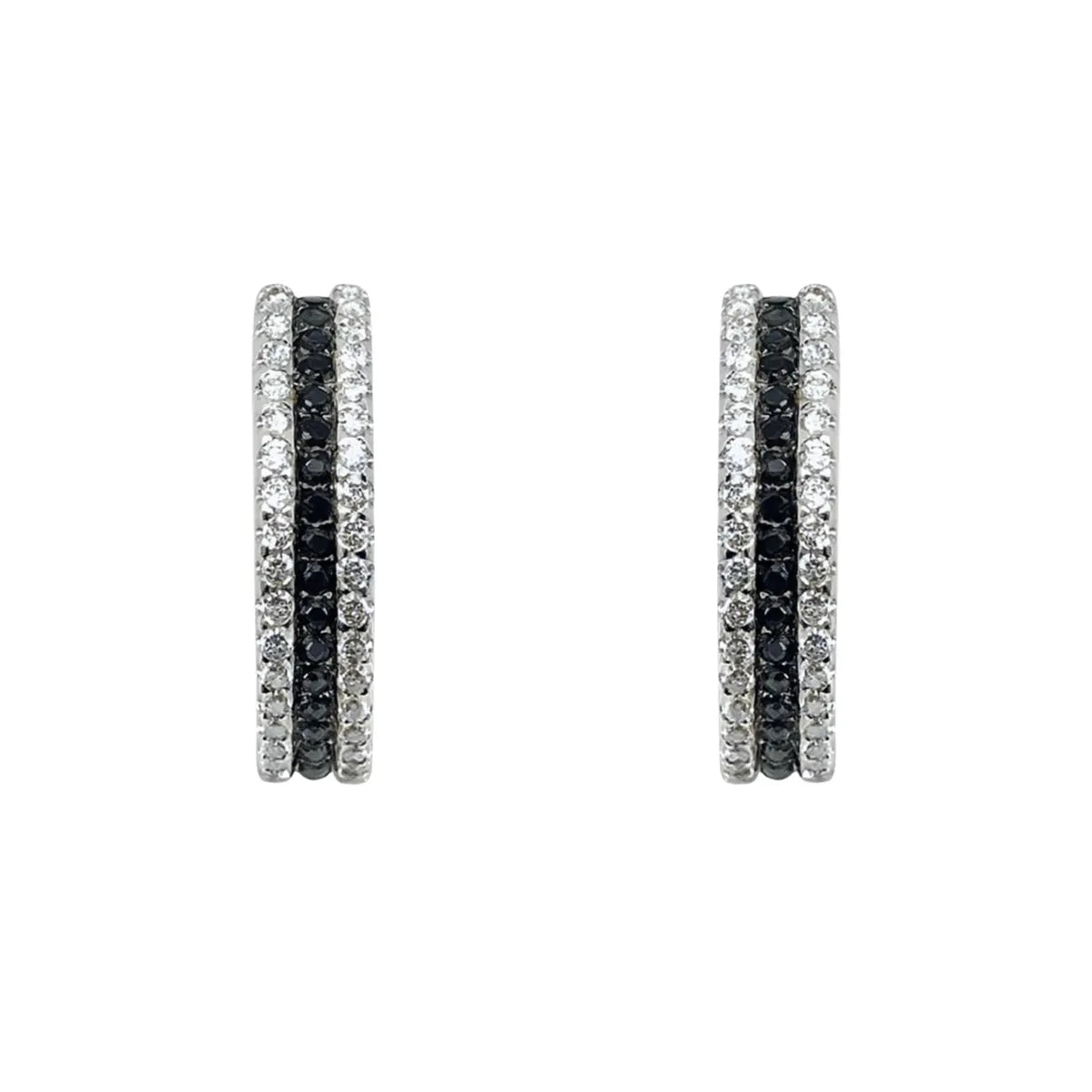 Aros Semi Argolla Onix Plata 925